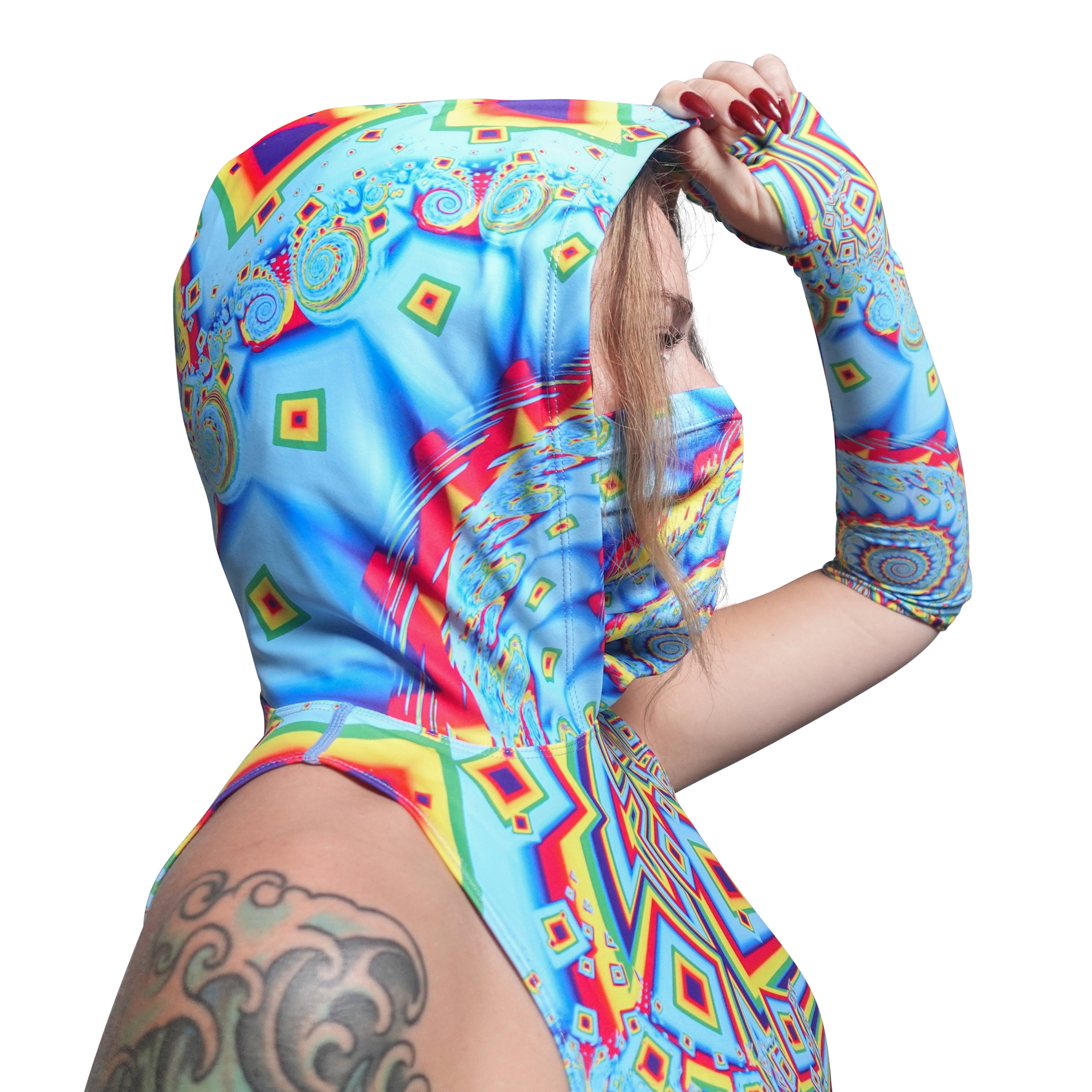 Third Eye Vortex Hooded Mask Top