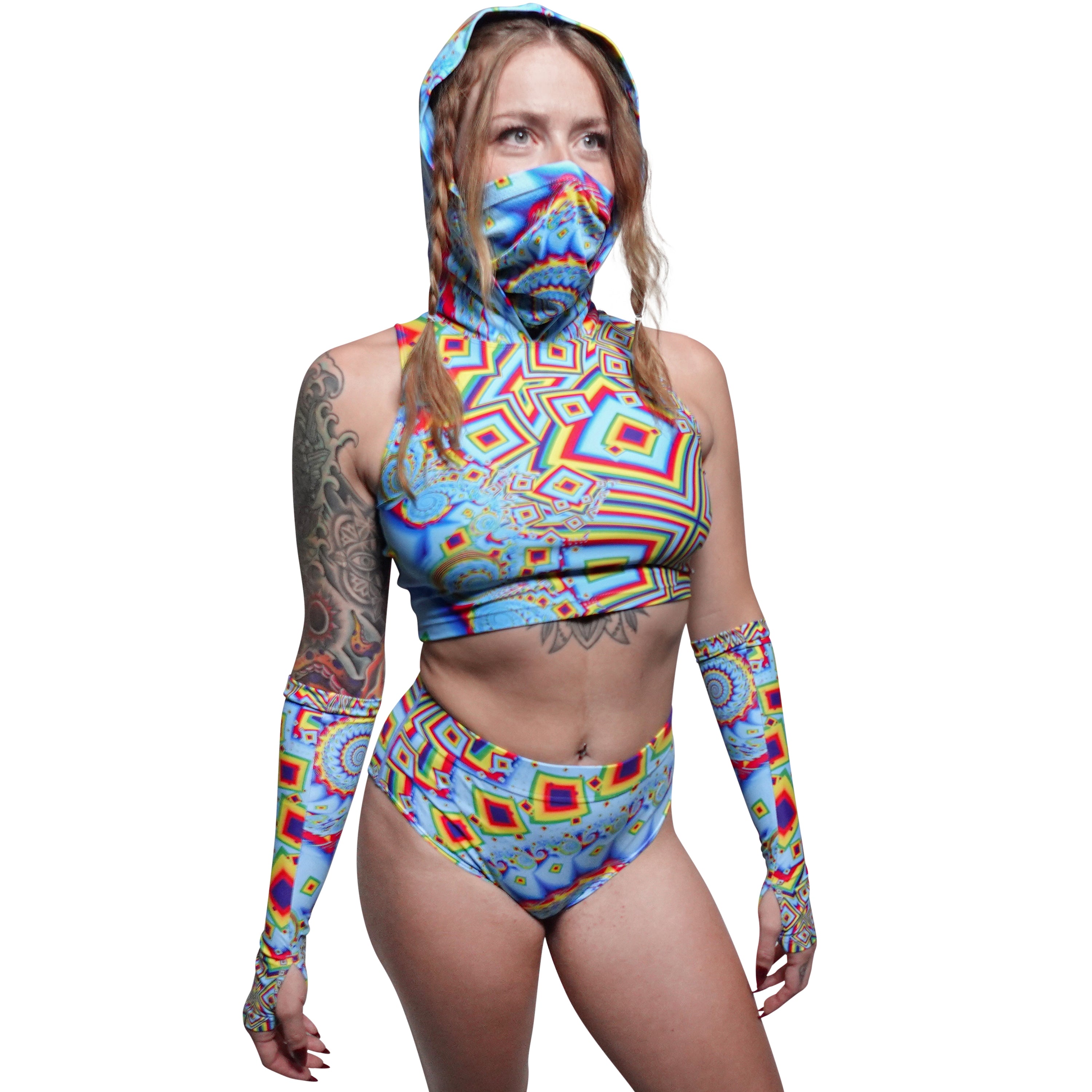 Third Eye Vortex Hooded Mask Top