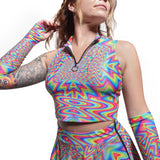 Hydrogen Half Zip Crop Top