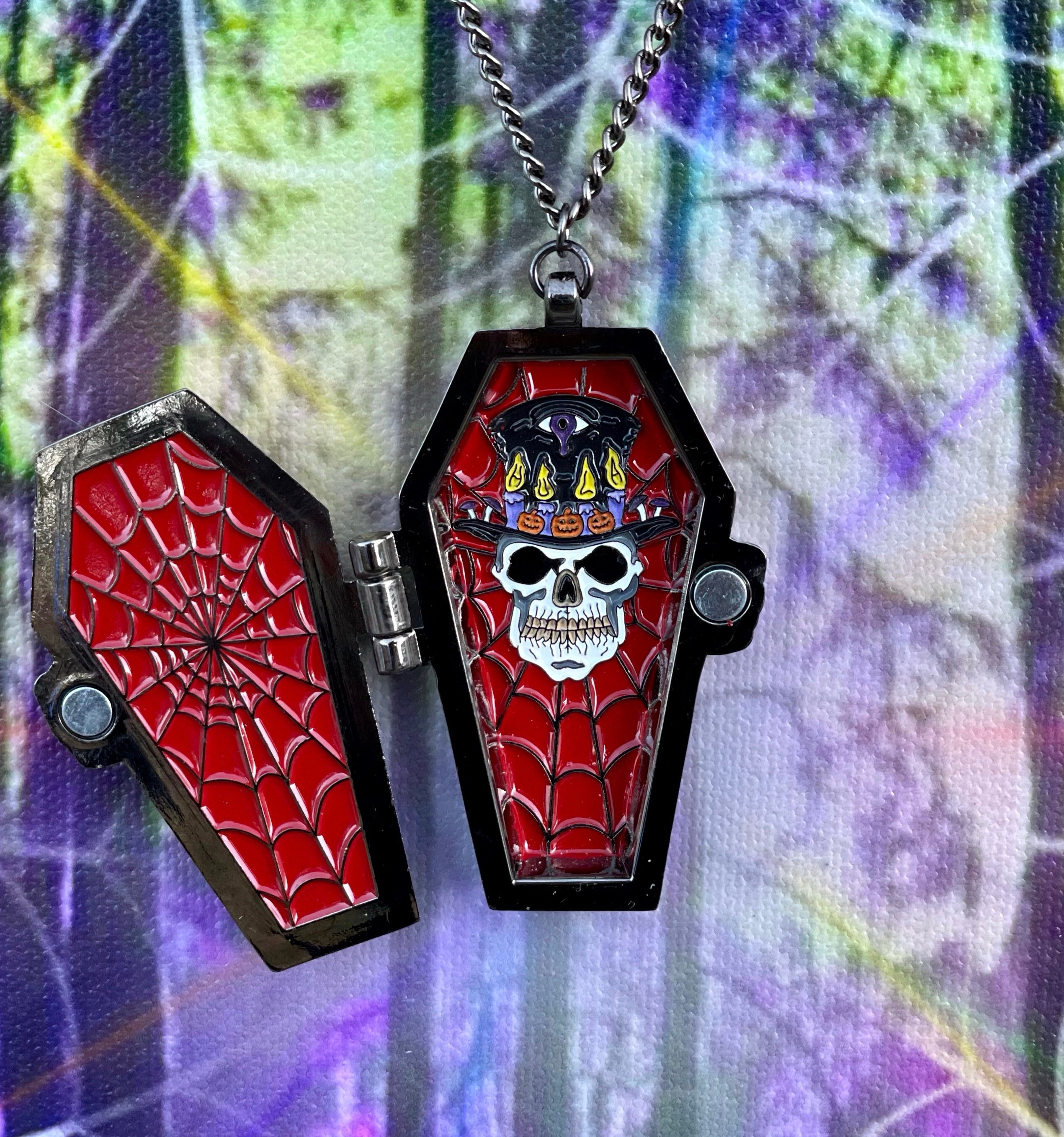 Halloween “Spirt Skull” 3D Glow Locket Pendent