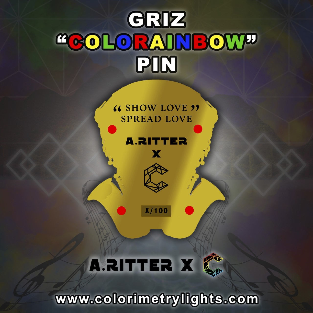 Griz "Colorainbow" Pin